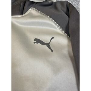 Puma Fade Pwr Fleece Pullover Hoodie Gray Cream Casual Outerwear Sz L